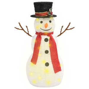 vidaXL Dekorativ sn&oslash;mannfigur med LED luksusstoff 60cm