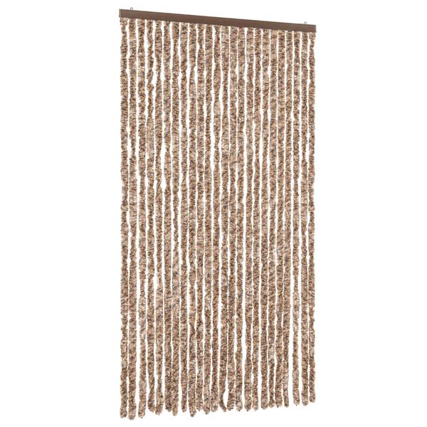 vidaXL Fluegardin beige og mørkebrun 100x230 cm chenille