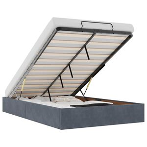 vidaXL Ottoman sengeramme uten madrass m&oslash;rkegr&aring; dobbel fl&oslash;yel