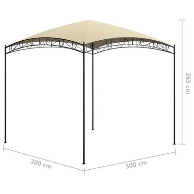 vidaXL Paviljong 3x3x2,65 m kremhvit 180 g/m²