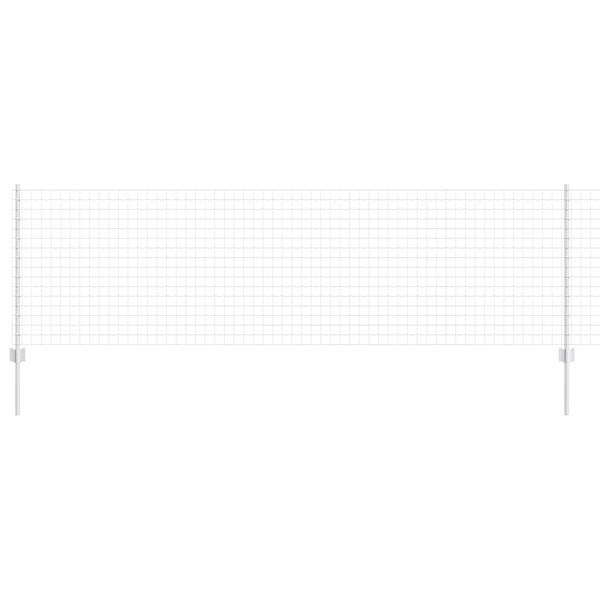 vidaXL Gjerde med stolpe s&oslash;lv 0,8 x 25 m St&aring;l