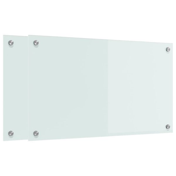 vidaXL Kjøkkenbakplate 2 pcs Hvit 70 x 40 cm herdet glass