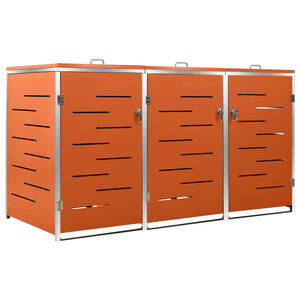 vidaXL S&oslash;ppeldunkskur trippelt 207x77,5x115 cm rustfritt st&aring;l