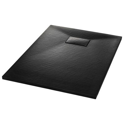 vidaXL Dusjbrett SMC svart 100x70 cm