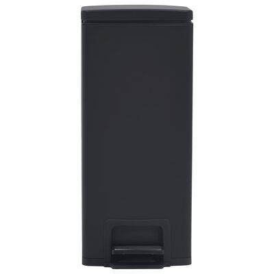 vidaXL Søppelkasse pedal anti-fingeravtrykk 30L svart rustfritt stål