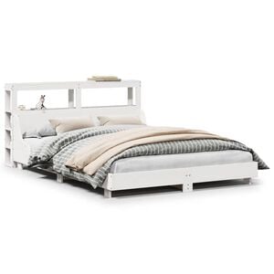vidaXL Sengeramme uten madrass hvit 140x190 cm heltre furu