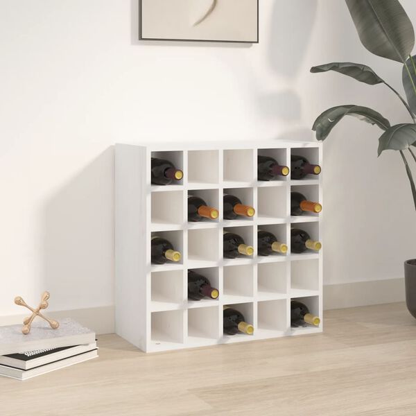 vidaXL Vinskap hvit 56x25x56 cm heltre furu