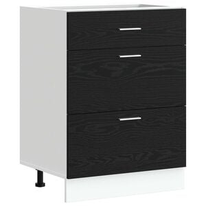vidaXL Kj&oslash;kken Underskaps Svart Eik 60 x 46 x 81,5 cm Konstruert tre