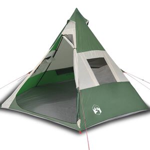 vidaXL Campingtelt tipi 7 personer gr&oslash;nn vanntett