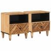 vidaXL Nattbord med skuff 2 pcs Brun 50 x 33 x 60 cm Massiv mango tre