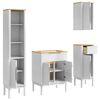 vidaXL Baderomsinnredningssett med skuff FLORO 4 pcs Hvit Massiv furu