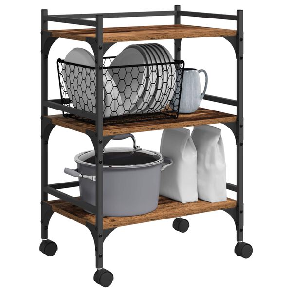 vidaXL Kj&oslash;kkenvogn Gamle tre 50 x 35 x 75.5 cm Konstruert tre