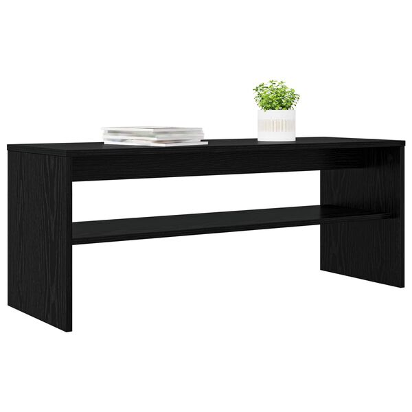 vidaXL TV-skap Svart Eik 100 x 35 x 40 cm Konstruert tre