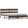vidaXL Sengeramme i metall uten madrass brun eik 200x200 cm
