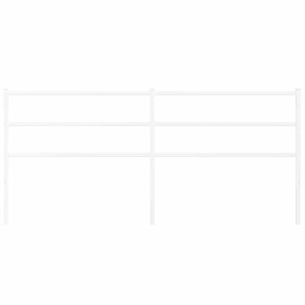 vidaXL Utskiftbar sengegavl i metall hvit 200 cm