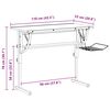 vidaXL Arbeidspult 110x53x(58-87) hvit og gr&aring; konstruert tre og st&aring;l