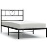vidaXL Sengeramme i metall med hodegavl svart 90x190 cm