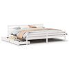 vidaXL Sengeramme med madrass hvit 200x200 cm heltre furu