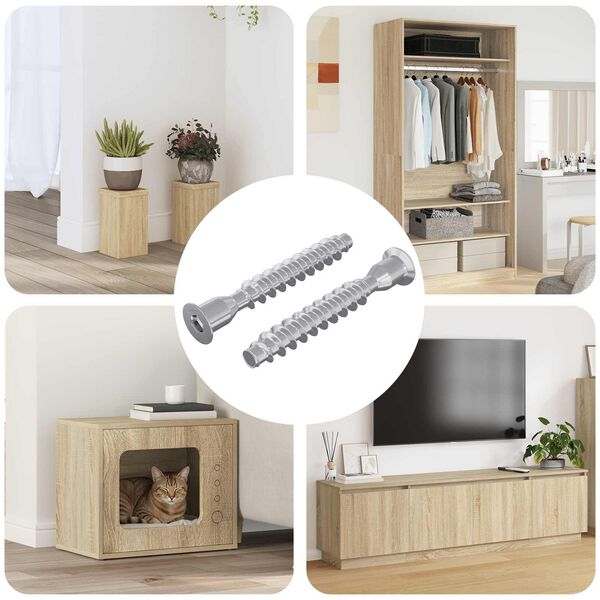 vidaXL Confirmatskruer 2 pcs s&oslash;lv &Oslash;7 x 50 mm Metall