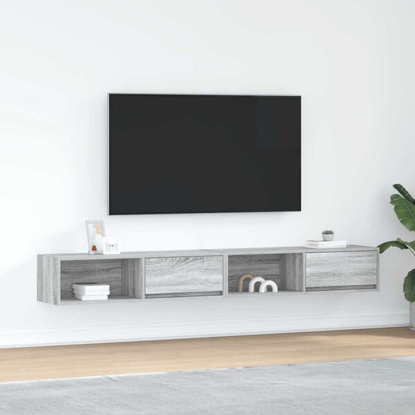 vidaXL TV-benker 2 stk gr&aring; sonoma 100x31x25,5 cm konstruert tre