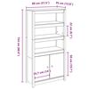 vidaXL Highboard honningbrun 80x35x154 cm heltre furu