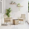vidaXL Hage Bistro Sett 3 pcs Beige Poly rattan