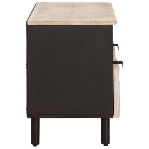 vidaXL TV-skap Hvit Vask Finish 100 x 33 x 46 cm Massiv mango tre