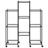 vidaXL Blomsterstativ med hjul 83x25x103,5 cm svart jern
