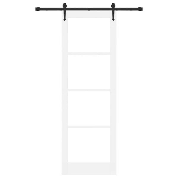 vidaXL Skyved&oslash;r ORKDAL Hvit 78 x 232 cm Massivt furutre og glass