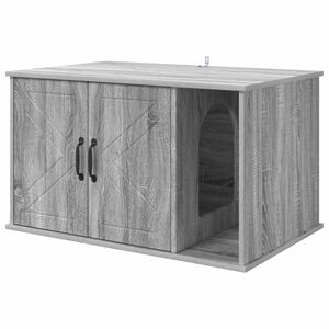 vidaXL Katt Hus Gr&aring; Sonoma 85 x 55 x 50,5 cm Konstruert tre