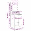 vidaXL Sminkebord med speillys Brun 50 x 41 x 140 cm Konstruert tre