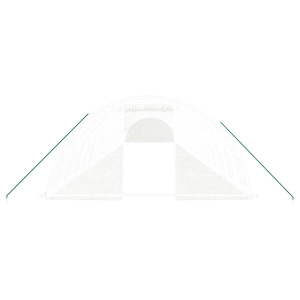 vidaXL Drivhus med stålramme hvit 80 m² 20x4x2 m