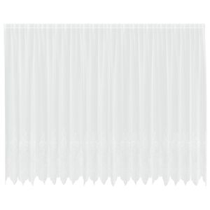 vidaXL Blondegardin med gardiner Blomster Hvit 240 x 500 cm Polyester