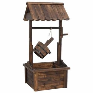 vidaXL Fontene med pumpe &oslash;nskebr&oslash;nn 57x50x112 cm heltre gran