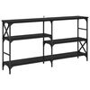 vidaXL Konsollbord Svart Eik 150 x 29 x 76,5 cm Konstruert tre