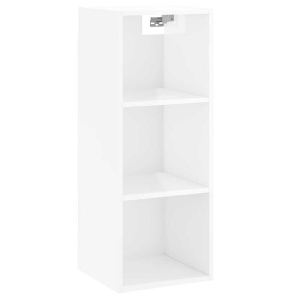 vidaXL Highboard h&oslash;yglans hvit 34,5x32,5x180 cm konstruert tre