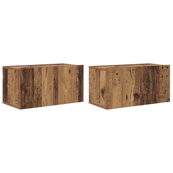 vidaXL TV-benksett 2 pcs Flerfarget 60 x 30 x 30 cm Konstruert tre