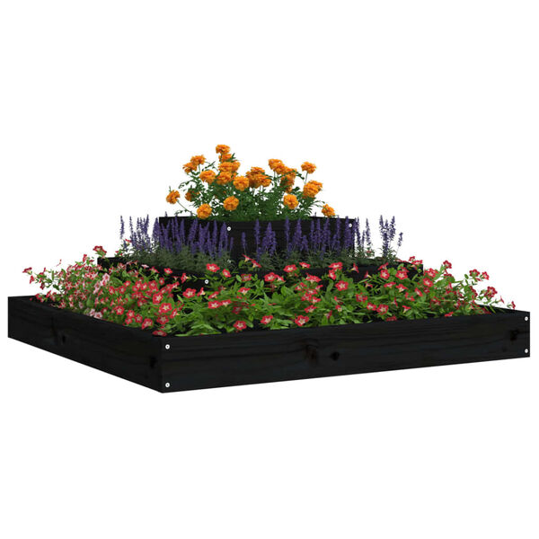 vidaXL Plantekasse svart 80x80x27 cm heltre furu