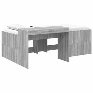 vidaXL Barneseng med skrivebord Gr&aring; Sonoma 90 x 200 cm Konstruert tre