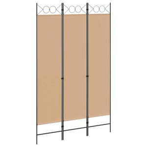 vidaXL 3-panel romdeler Beige 120 x 200 cm Stoff