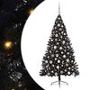 vidaXL Kunstig Forh&aring;ndsopplyst Juletre med 300 LED Svart 180 cm PVC
