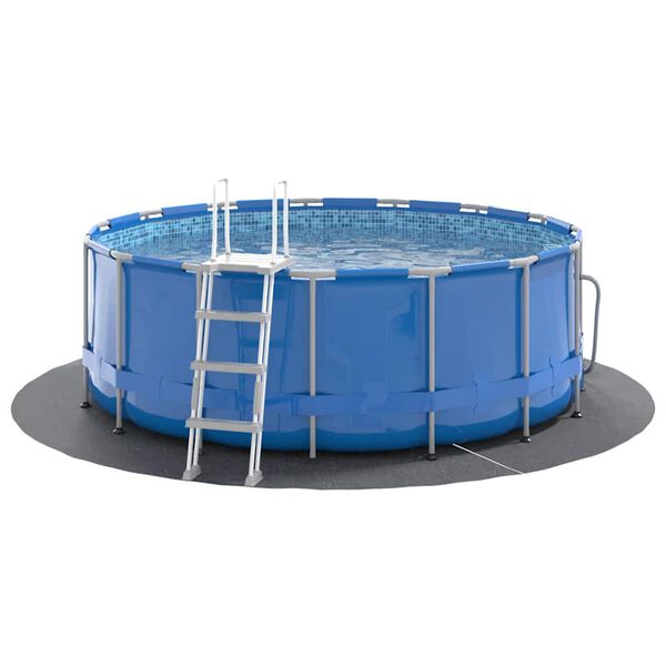 vidaXL Bassengduk lysegr&aring; &Oslash;244 cm polyester geotekstil