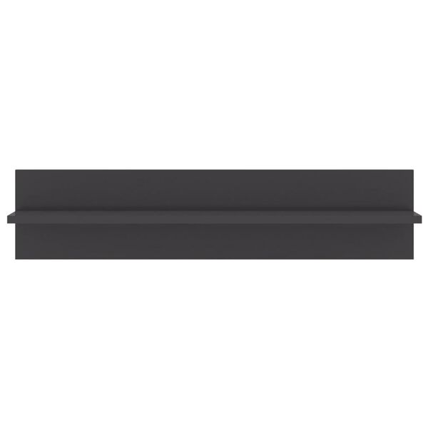 vidaXL Vegghyller 2 stk høyglans grå 80x11,5x18 cm konstruert tre