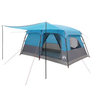 vidaXL Familietelt med tak Bl&aring; 420 x 305 x 200 cm Polyester og st&aring;l