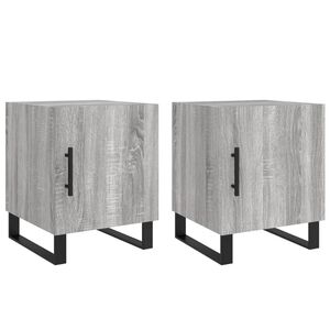 vidaXL Nattbord 2 stk gr&aring; sonoma 40x40x50 cm konstruert tre