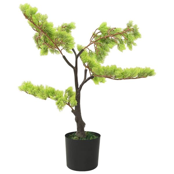 vidaXL Kunstig sypress bonsai med potte 60 cm gr&oslash;nn