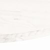 vidaXL Bordplate hvit 70x35x2,5 cm heltre furu oval