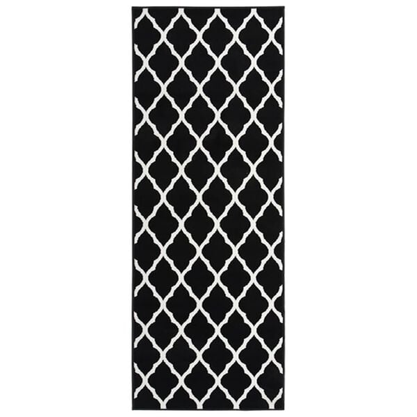 vidaXL Gulvteppe BCF svart og hvit 100x350 cm