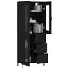 vidaXL Highboard svart 69,5x34x180 cm konstruert tre