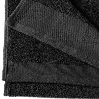 vidaXL Dusjhåndklær 5 stk bomull 450 g/m² 70x140 cm svart